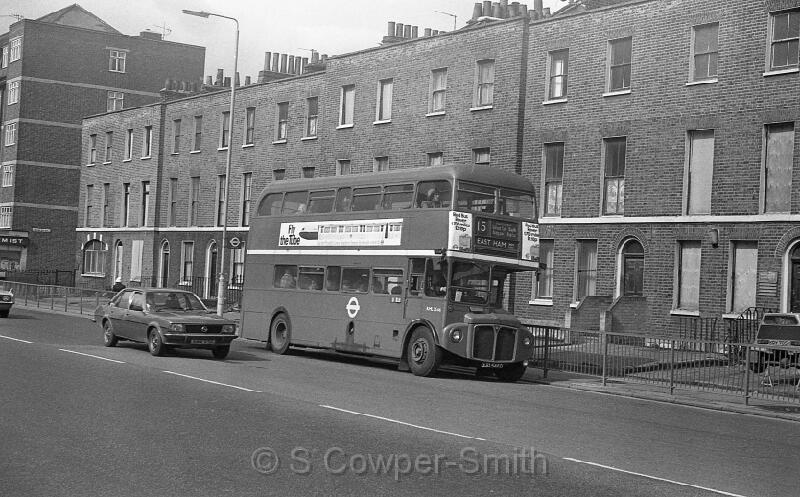15 BW28,28,RML2546,15,East Ham White Horse,Stepney Arbour Square,Mar 1978.jpg